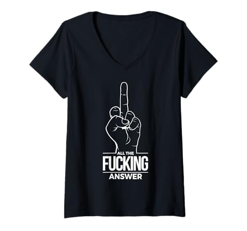 Damen Mittelfinger T-Shirt mit V-Ausschnitt Damen Mittelfinger T-Shirt mit V-Ausschnitt von Middle Finger Gifts and Apparel & Accessories