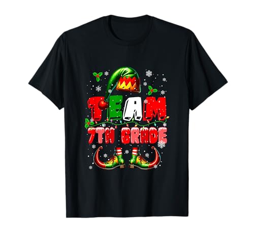 Team 7. Klasse Weihnachten Elf Kostüm Lehrer Schüler Kinder T-Shirt Team 7. Klasse Weihnachten Elf Kostüm Lehrer Schüler Kinder T-Shirt von Middle School Christmas Costume