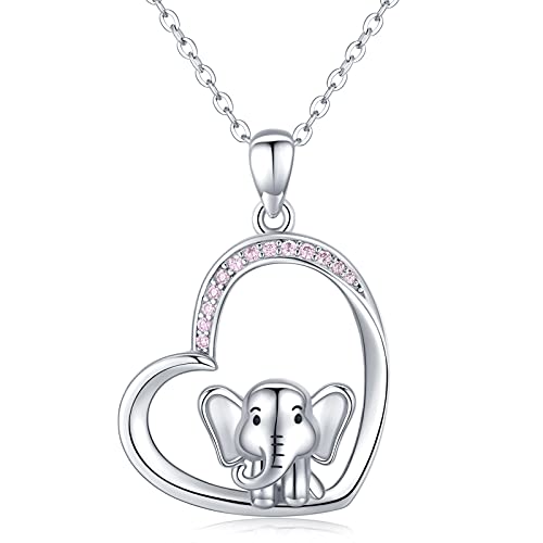 Elefant Kette 925 Sterling Silber Elefant Anhänger Halskette Nette Tier Halskette Schmuck Elefant Geschenke für Frauen Mädchen von Midir&Etain
