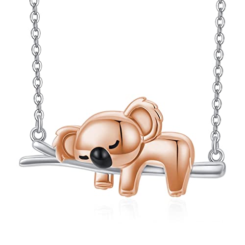 Koala Halskette 925 Sterling Silber Koalabär Anhänger Halskette Tierschmuck Koala Geschenke für Frauen Mädchen von Midir&Etain