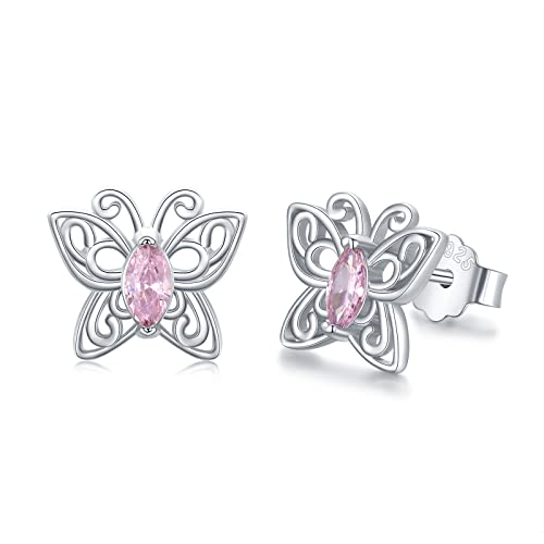 Schmetterlings Ohrringe Damen 925 Sterling Silber Schmetterlings Ohrstecker Tier Ohrringe Schmetterlings Schmuck Geschenke für Mädchen Tochter von Midir&Etain