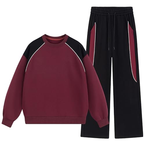 Midiskye Oversized Jogginganzug Männer 2-Teiliges Klassisch Tracksuit Rennfahrer Kostüm Sweat Anzug Loose Fit Trainingsanzug Sportanzug Tracksuit Präsentationsanzug Homewear von Midiskye