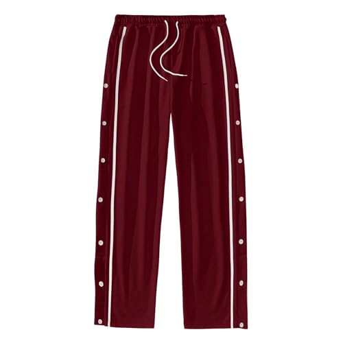 Midiskye Reha Hose Damen Herren Seitlich Zu Öffnen Baggy Trainingshose mit Seitlichem Am Bein Weites Bein Schnellfickerhose Druckknöpfen Sporthose Freizeithose Breite Jogginghose Lässig von Midiskye