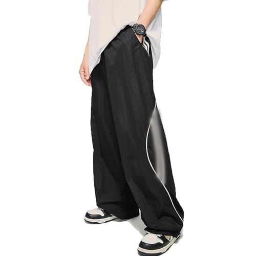 Y2k Sweatpants Vintage Baggy Pants Hip Hop Track Pants Y2k Parachute Pants for Men Harajuku Herrenhosen Bequem Weites Bein Y2k Freizeithose Arbeitshosen Trainingshose mit Taschen von Midiskye