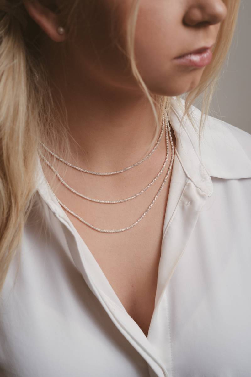 16 "sterling Silber Halskette, Einfache Zarte Kette, Fertige Minimal Schmuck, Alltägliche Schichtung Halskette 16 "sterling Silber Halskette, Einfache Zarte Kette, Fertige Minimal Schmuck, Alltägliche Schichtung Halskette von MidwayMercantileCo