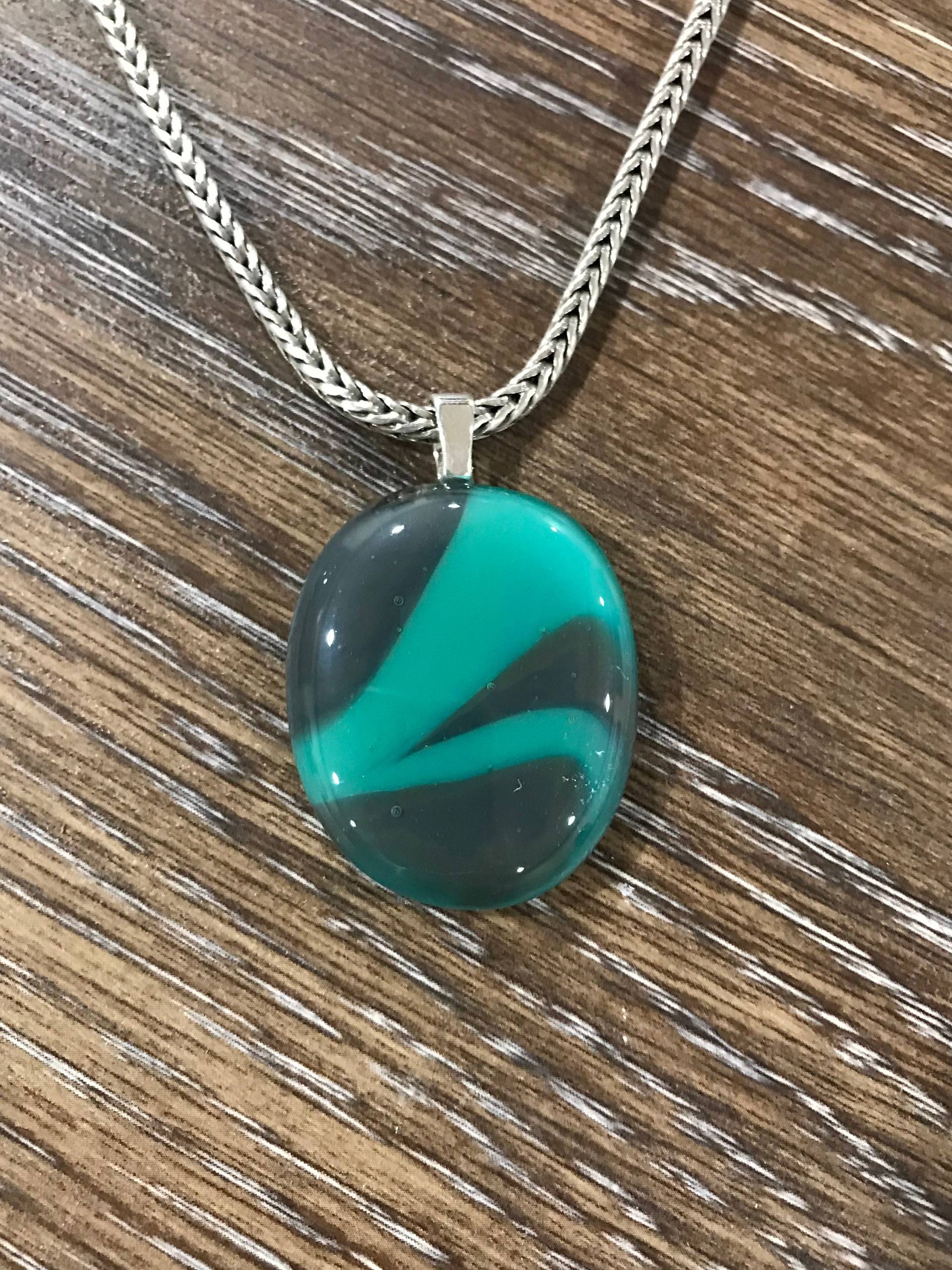 Einzigartiger Anhänger Aus Geschmolzenem Glas, Grau Und Blaugrün, Trendiger Schmuck, Bunter Anhänger, Sinnvolles Geschenk Für Mama, Minimaler Einzigartiger Anhänger Aus Geschmolzenem Glas, Grau Und Blaugrün, Trendiger Schmuck, Bunter Anhänger, Sinnvolles Geschenk Für Mama, Minimaler von MidwayMercantileCo
