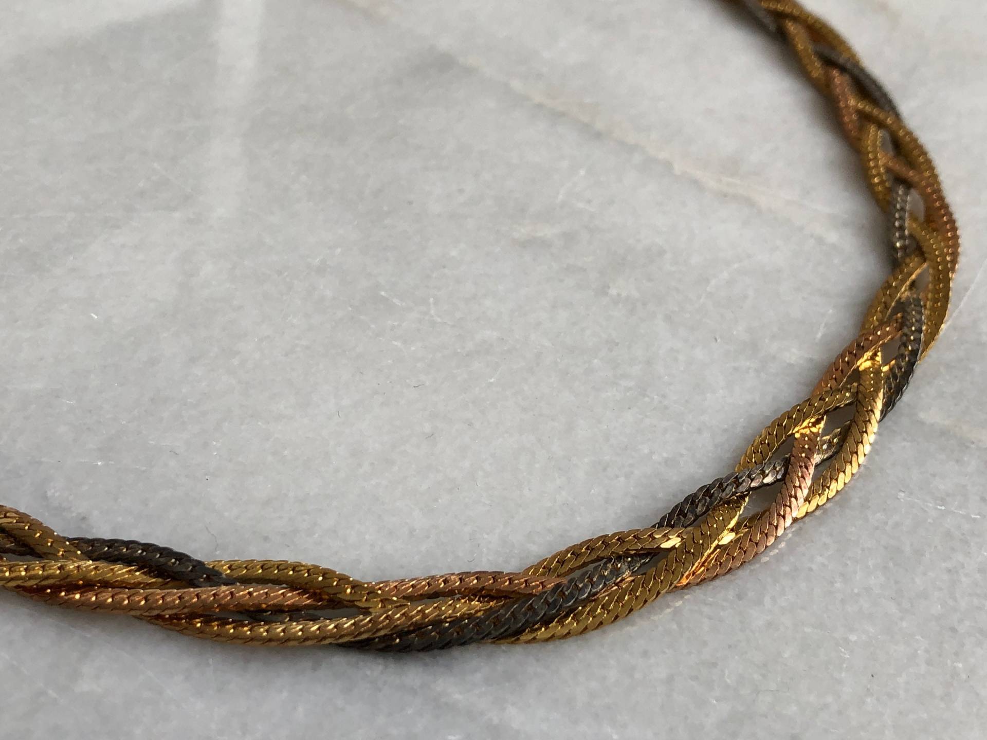 Geflochtene Kette Halskette Gold Silber Bronze Flache Vintage Swagger Perlen Chunky Schmuck Statement Stück Geflochtene Kette Halskette Gold Silber Bronze Flache Vintage Swagger Perlen Chunky Schmuck Statement Stück von MidwestVintageShop