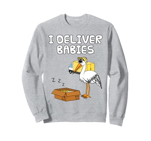 Ich bringe Babys zur Welt, Hebamme Storch Lustig Sweatshirt von Midwife Stork Delivery Nurse Funny By DoodleRob