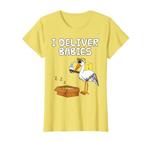 Ich bringe Babys zur Welt, Hebamme Storch Lustig T-Shirt von Midwife Stork Delivery Nurse Funny By DoodleRob
