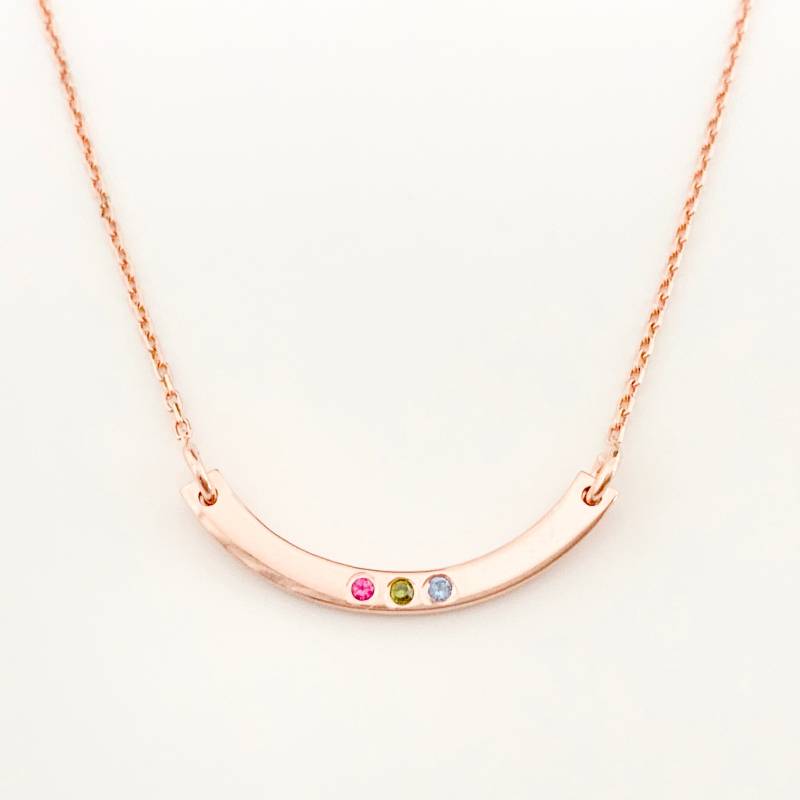 Personalisierte Geburtsstein-Halskette - Muttertagsgeschenk Roségold-Halskette Zierliche Halskette Personalisiertes Schmuckgeschenk von MielaJewelry
