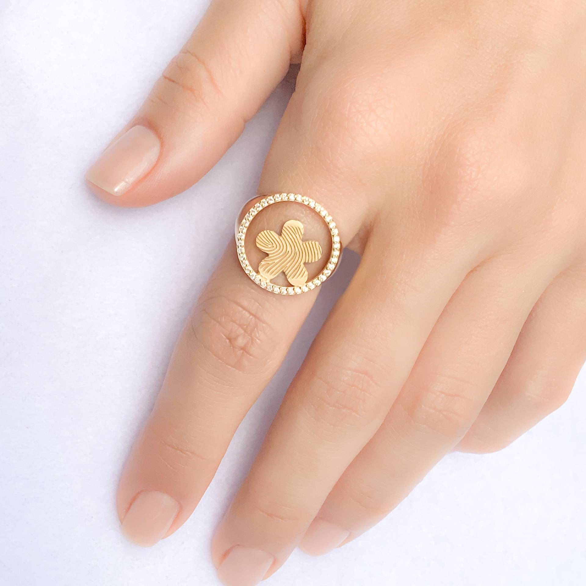 Personalisierter Fingerabdruck Ring, Gold Oder Silber Signet Gravierter Ringe Für Frauen, Personalisiertes Geschenk Sie, Schmuck von MielaJewelry