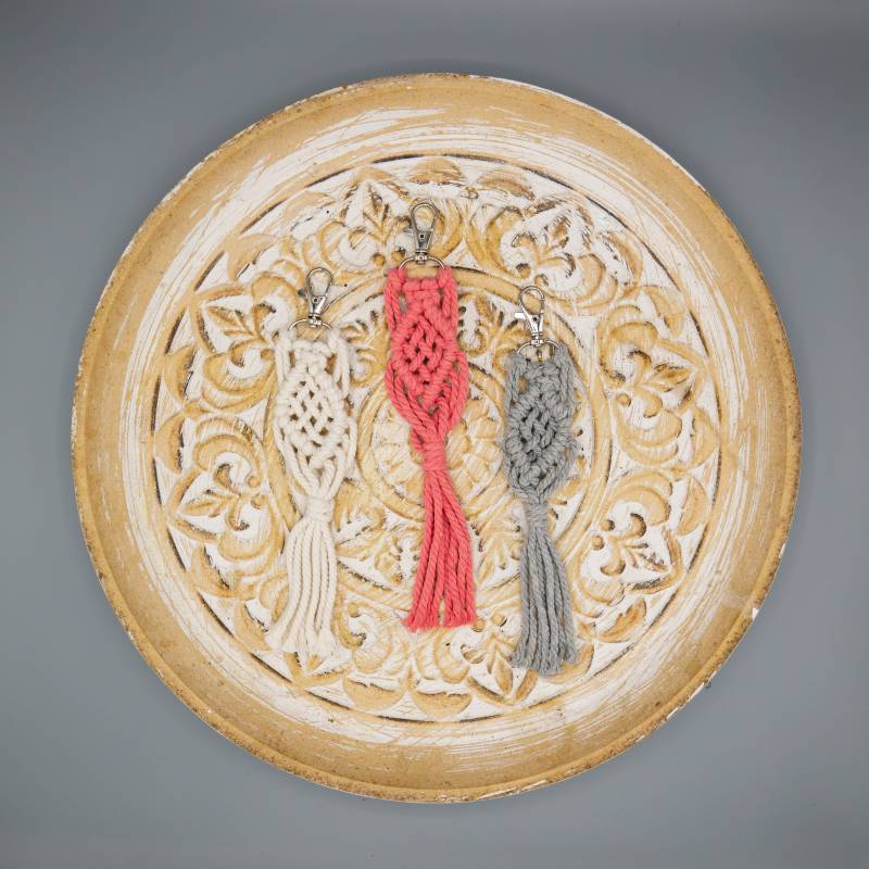 Makramee Schlüsselanhänger Taschenanhänger Schlüssel Accessoire Handarbeit von Mienloco