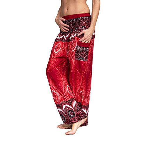 Mienloco Damen und Herren Haremshose Aladinhose Pumphose (L/XL ab 1,70m, Rot) von Mienloco