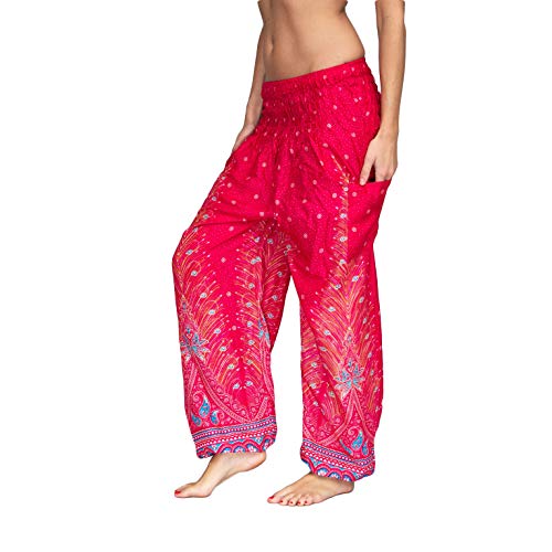 Mienloco Damen und Herren Haremshose Aladinhose Pumphose (ab 1,70m, Pink) von Mienloco