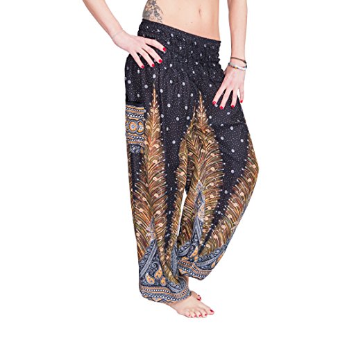 Mienloco Damen und Herren Haremshose Aladinhose Pumphose (ab 1,70m, Schwarz) von Mienloco