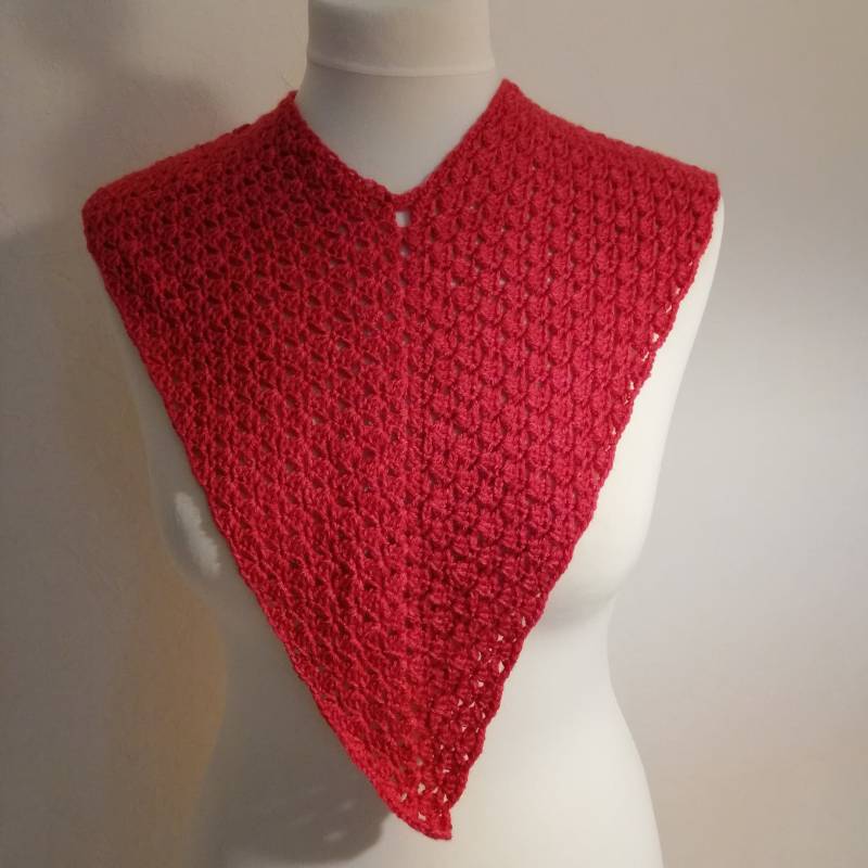 Schulterwärmer, Kragenschal, Rot, Gehäkelt von MiezesStrickDesign