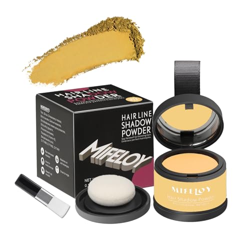 MIFELOY Unsichtbares Ansatzpuder, Männer Wasserfestes Haaransatz Puder, Frauen Soforteffekt Concealer zur Haarverdichtung, Haar Abdecken zum Ansatz kaschieren Dünne Stellen Kahle Graue, Mittelblond von Mifeloy