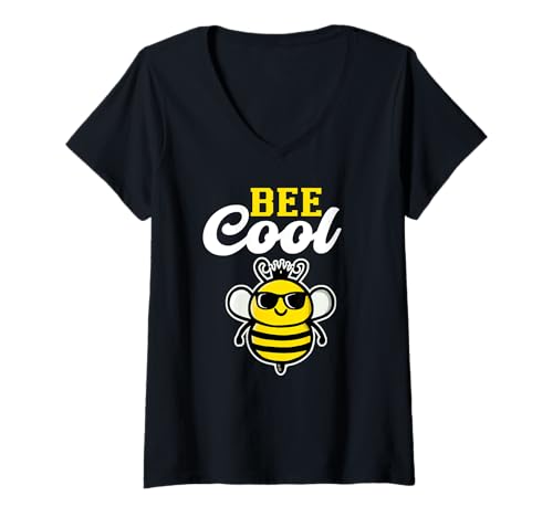 Damen BEE Cool T-Shirt mit V-Ausschnitt von Miftees Beekeeper Tees