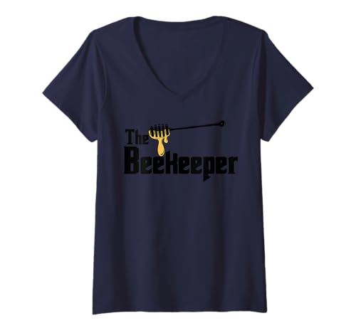 Damen Der Imker T-Shirt mit V-Ausschnitt von Miftees Beekeeper Tees