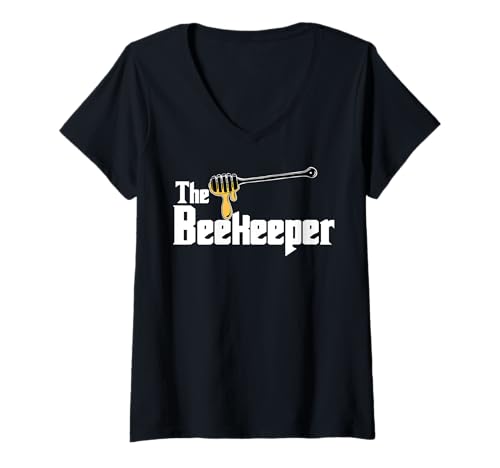 Damen Der Imker T-Shirt mit V-Ausschnitt von Miftees Beekeeper Tees