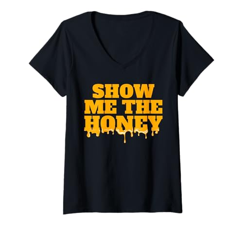 Damen Show me The Honey Funny Show me The Honey T-Shirt mit V-Ausschnitt von Miftees Beekeeper Tees