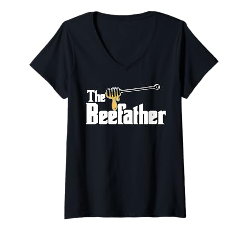 Damen The Beefather T-Shirt mit V-Ausschnitt von Miftees Beekeeper Tees