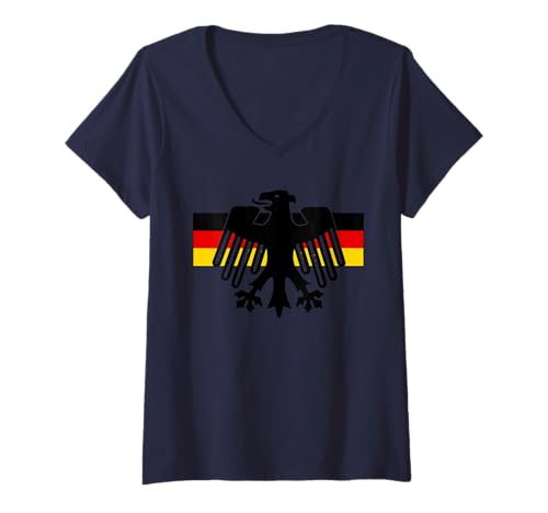 Damen Deutscher Adler T-Shirt mit V-Ausschnitt Damen Deutscher Adler T-Shirt mit V-Ausschnitt von Miftees Germany Tees