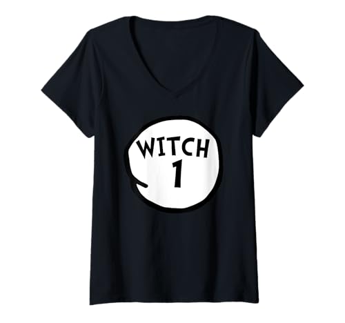 Damen Halloween Matching Witches Witches Hexe 1 T-Shirt mit V-Ausschnitt Damen Halloween Matching Witches Witches Hexe 1 T-Shirt mit V-Ausschnitt von Miftees Matching Halloween Tees