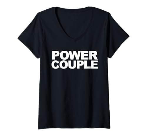 Damen Power-Paar T-Shirt mit V-Ausschnitt Damen Power-Paar T-Shirt mit V-Ausschnitt von Miftees Matching Halloween Tees