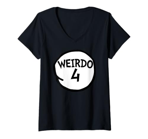 Damen Weirdo 4 Funny Weirdo Four Group T-Shirt mit V-Ausschnitt Damen Weirdo 4 Funny Weirdo Four Group T-Shirt mit V-Ausschnitt von Miftees Matching Halloween Tees