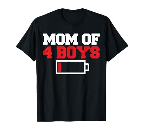 Mom of 4 boys low battery T-Shirt Mom of 4 boys low battery T-Shirt von Miftees Mothers Day Tees