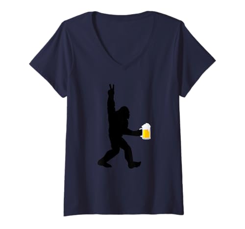 Damen Oktoberfest Bigfoot T-Shirt mit V-Ausschnitt Damen Oktoberfest Bigfoot T-Shirt mit V-Ausschnitt von Miftees Oktoberfest Tees