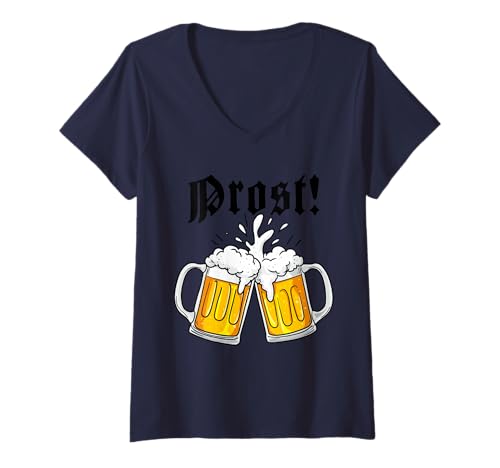 Damen Oktoberfest Prost T-Shirt mit V-Ausschnitt Damen Oktoberfest Prost T-Shirt mit V-Ausschnitt von Miftees Oktoberfest Tees