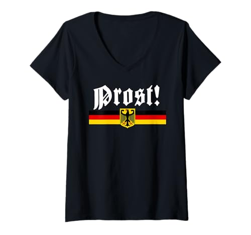 Damen Oktoberfest Prost T-Shirt mit V-Ausschnitt Damen Oktoberfest Prost T-Shirt mit V-Ausschnitt von Miftees Oktoberfest Tees