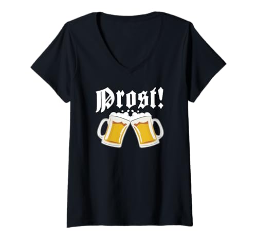 Damen Oktoberfest Prost T-Shirt mit V-Ausschnitt Damen Oktoberfest Prost T-Shirt mit V-Ausschnitt von Miftees Oktoberfest Tees