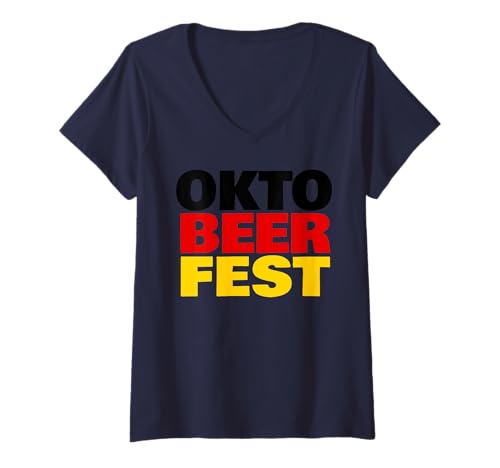 Damen Oktoberfest T-Shirt mit V-Ausschnitt Damen Oktoberfest T-Shirt mit V-Ausschnitt von Miftees Oktoberfest Tees