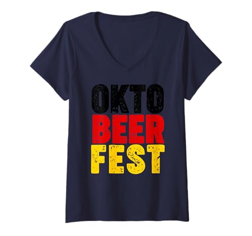Damen Oktoberfest T-Shirt mit V-Ausschnitt Damen Oktoberfest T-Shirt mit V-Ausschnitt von Miftees Oktoberfest Tees