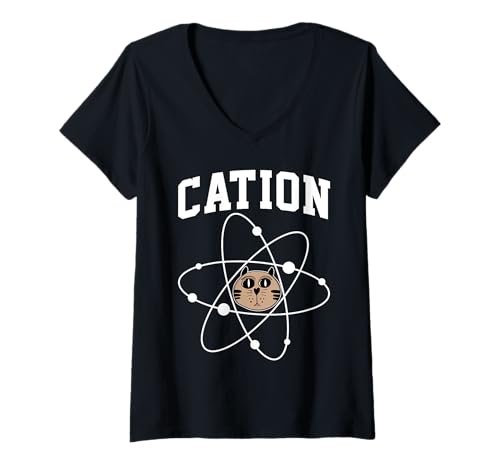 Damen Cation Cat T-Shirt mit V-Ausschnitt Damen Cation Cat T-Shirt mit V-Ausschnitt von Miftees Physics Tees