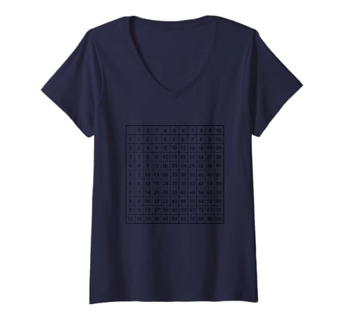 Damen Multiplikationstabelle T-Shirt mit V-Ausschnitt Damen Multiplikationstabelle T-Shirt mit V-Ausschnitt von Miftees Teacher Appreciation Tees
