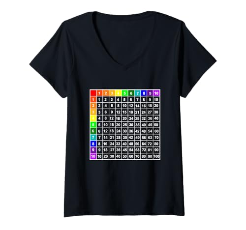 Damen Multiplikationstabelle T-Shirt mit V-Ausschnitt Damen Multiplikationstabelle T-Shirt mit V-Ausschnitt von Miftees Teacher Appreciation Tees