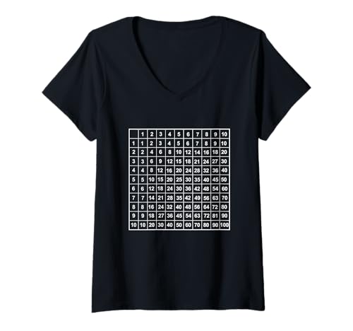 Damen Multiplikationstabelle T-Shirt mit V-Ausschnitt Damen Multiplikationstabelle T-Shirt mit V-Ausschnitt von Miftees Teacher Appreciation Tees