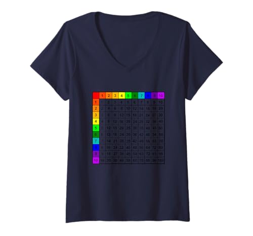 Damen Multiplikationstabelle T-Shirt mit V-Ausschnitt Damen Multiplikationstabelle T-Shirt mit V-Ausschnitt von Miftees Teacher Appreciation Tees