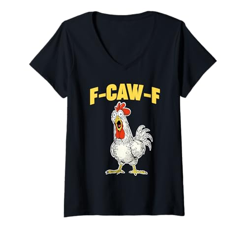Damen Chicken F CAW F T-Shirt mit V-Ausschnitt von Miftees