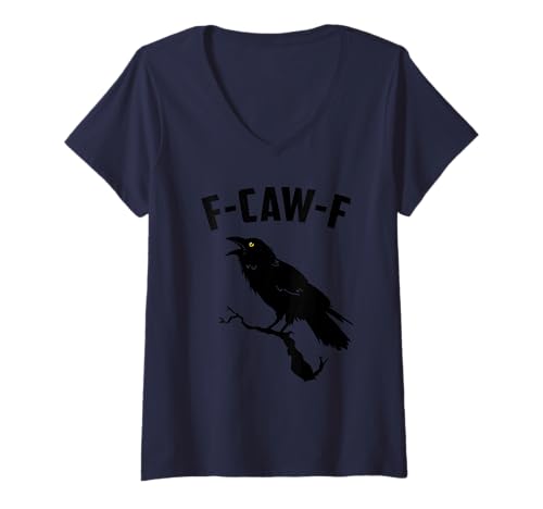 Damen Crow F-CAW-F T-Shirt mit V-Ausschnitt von Miftees