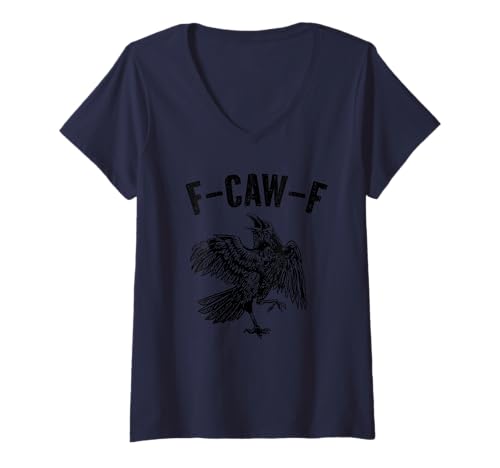 Damen F-CAW-F Funny F-CAW-F T-Shirt mit V-Ausschnitt von Miftees