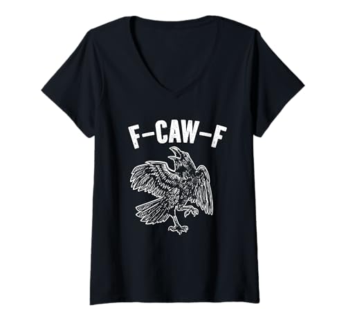 Damen F-CAW-F Funny F-CAW-F T-Shirt mit V-Ausschnitt von Miftees
