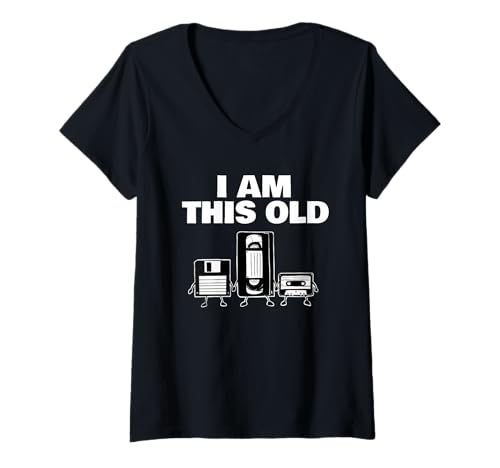 Damen VHS I AM This Old T-Shirt mit V-Ausschnitt von Miftees