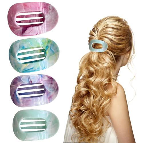Entenschnabel Haarspange Damen, 4 Stück Flache Haarklammern Für Dickes Und Dünnes Haar, Starker Halt Für Tägliches Frisieren Und Besondere Anlässe, 10 Cm Länge Hair Clip von MigWoo