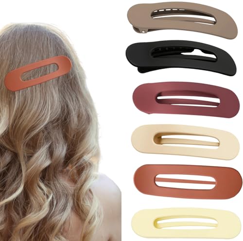 Haarklammer Flache Damen 6er Set | Unsichtbare Französische Haarspangen | Rutschfester Halt für Alltag, Sport & Yoga | Elegant & Diskret in Matt-Optik von MigWoo