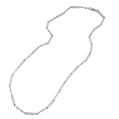 MigWoo Plattenkette, Silber Plattenkette Herren, 60 cm Edelstahl platten kette, Stilvolle Plättchenkette in Hochwertigem Design von MigWoo